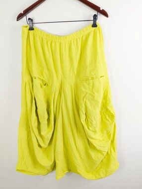 CMC Color Me Cotton Yellow Slouchy Harem Skirt Size XL